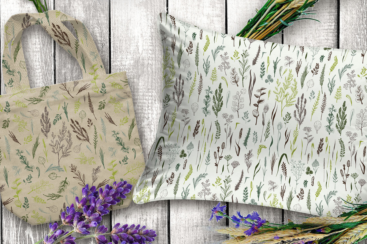 Wild field herbs. Botanical set., a Healthcare Illustration by Alena Kaz (Photo 7 of 12)