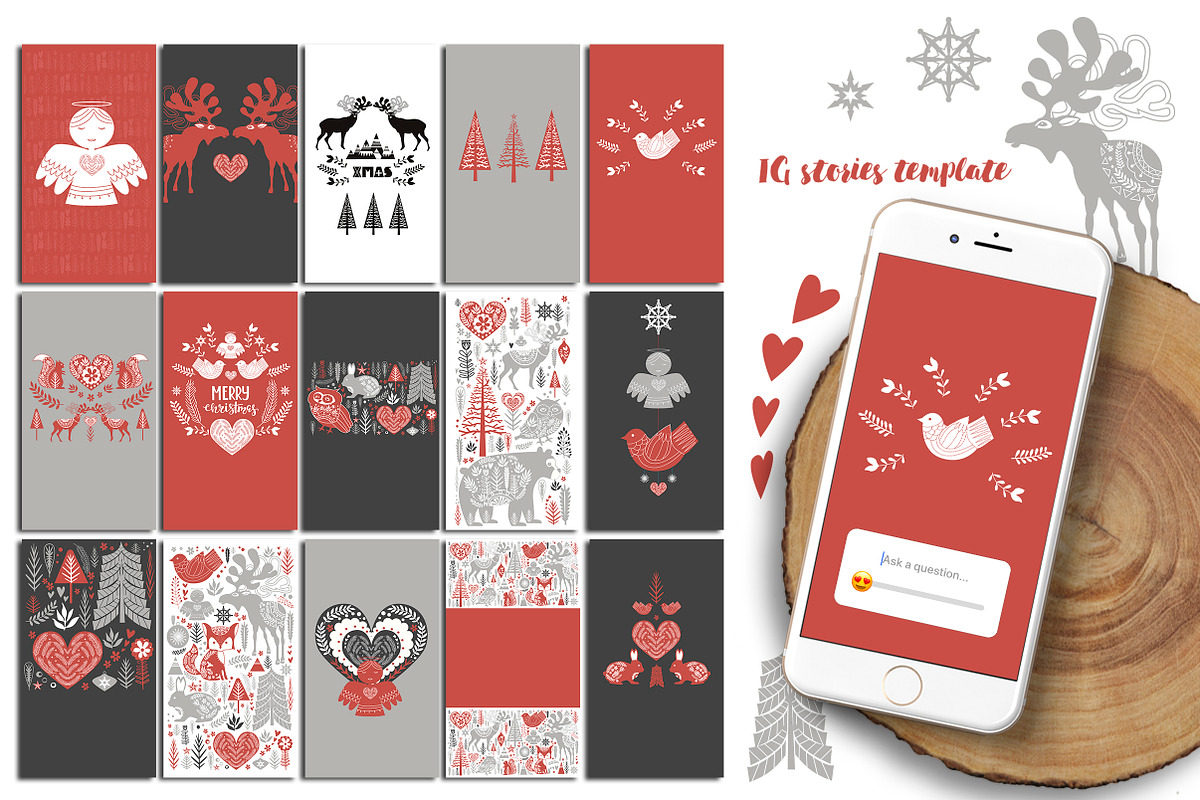 Scandinavian Christmas set, an Animal Illustration by Mio Buono (Photo 5 of 7)