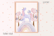 Watercolor magic unicorn clipart PNG, an Animal Illustration by SleptArt (Thumbnail 5 of 5)
