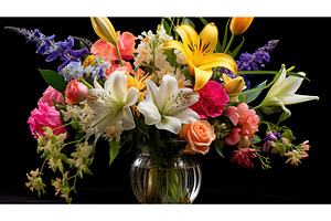 vase flower arrangment ai generated, a Nature Photo by pikepicture