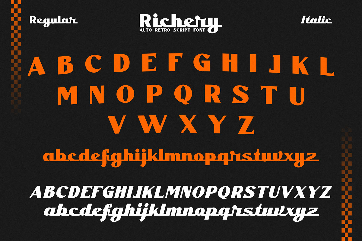 Richery Retro Script, a Script Font by uncurve (Photo 7 of 9)