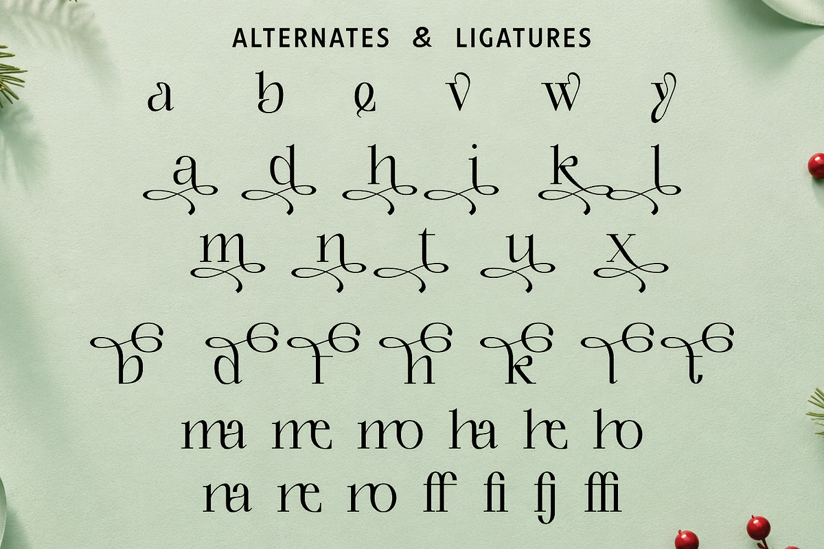 Christmas Font - Family Blessings, a Serif Font by Mozatype (Photo 9 of 9)