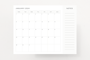 Minimalist Gray 2024 Calendars