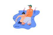 Lifeguard rescue people on water set, an Illustration by PaperTrident (Thumbnail 12 of 15)