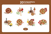 Pizza Time – Watercolor Food, a Food Illustration by CreativeValuation (Thumbnail 3 of 11)