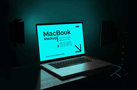 Realistic MacBook Mockup, a Mac Mockup by Modaldesain