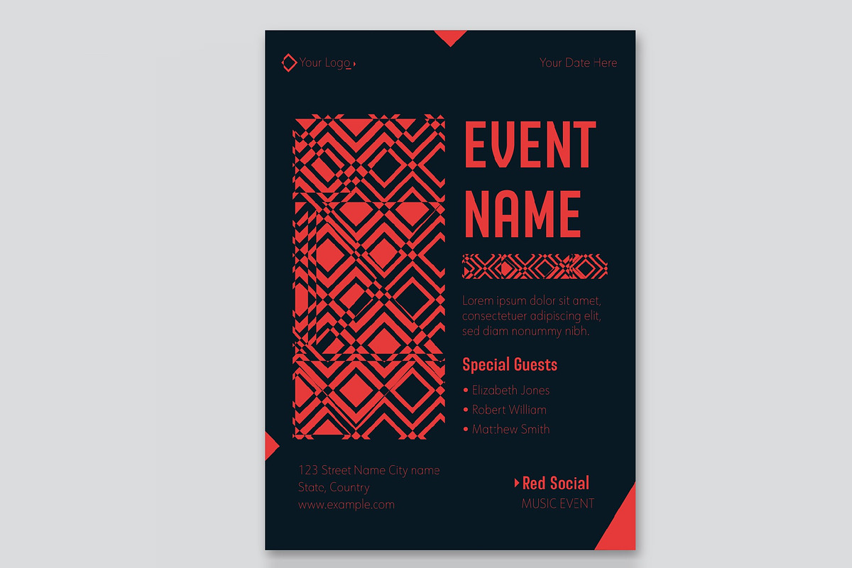Geometric Event Flyer, a Templates & Theme by studiogstock (Photo 2 of 3)