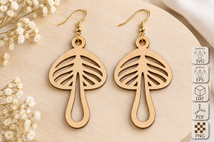 Ginkgo Leaf Earrings Laser Cut SVG