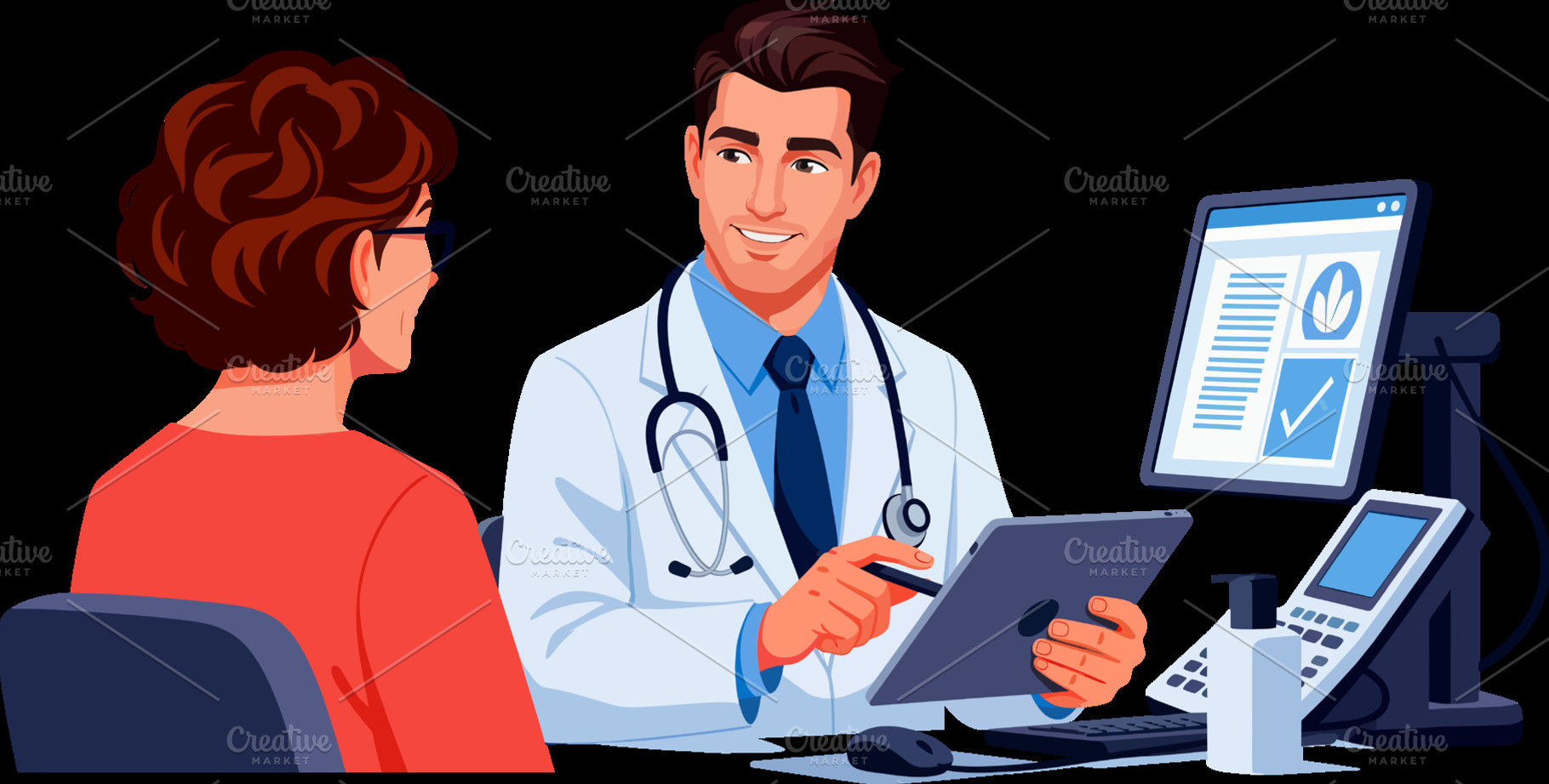 Digital Medical Consultation Scene, a Photo by angellodeco
