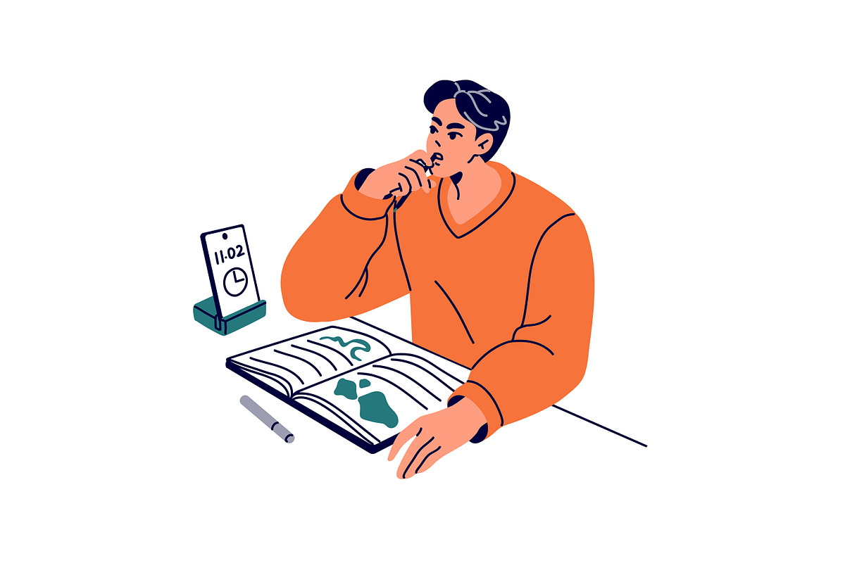 People study at desk set, an Education Illustration by PaperTrident (Photo 15 of 19)