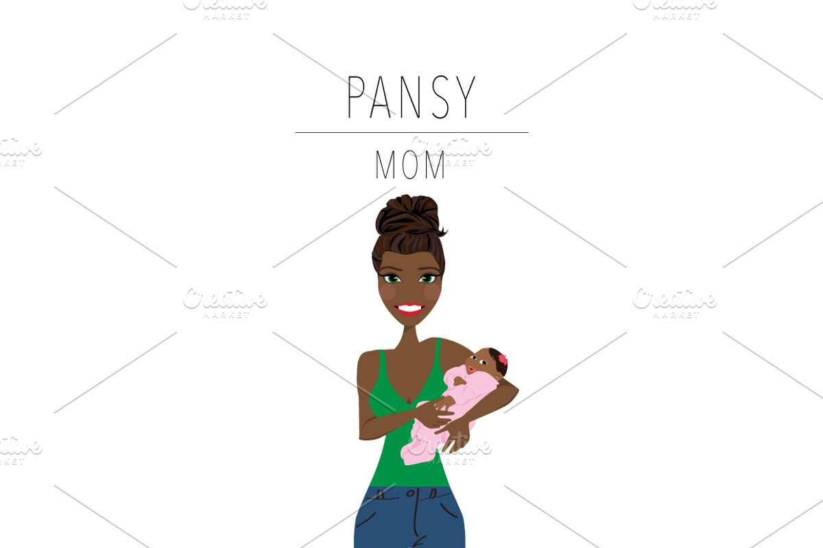 Mom & Baby Portrait Clip Art, a Person Illustration by Lauren Lesley Studio (Photo 23 of 33)