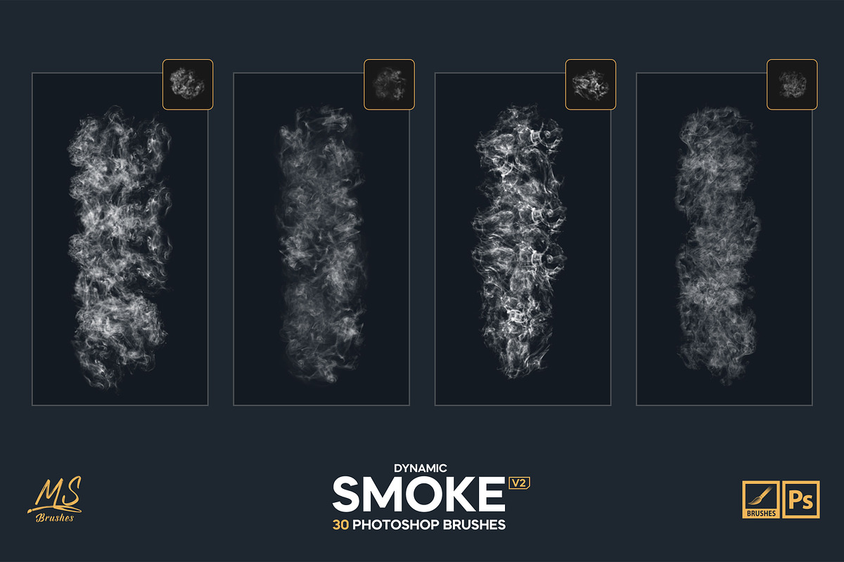 Smoke Photoshop Brushes v2, a Brush Add-On by Mohamed Saber (Photo 2 of 7)