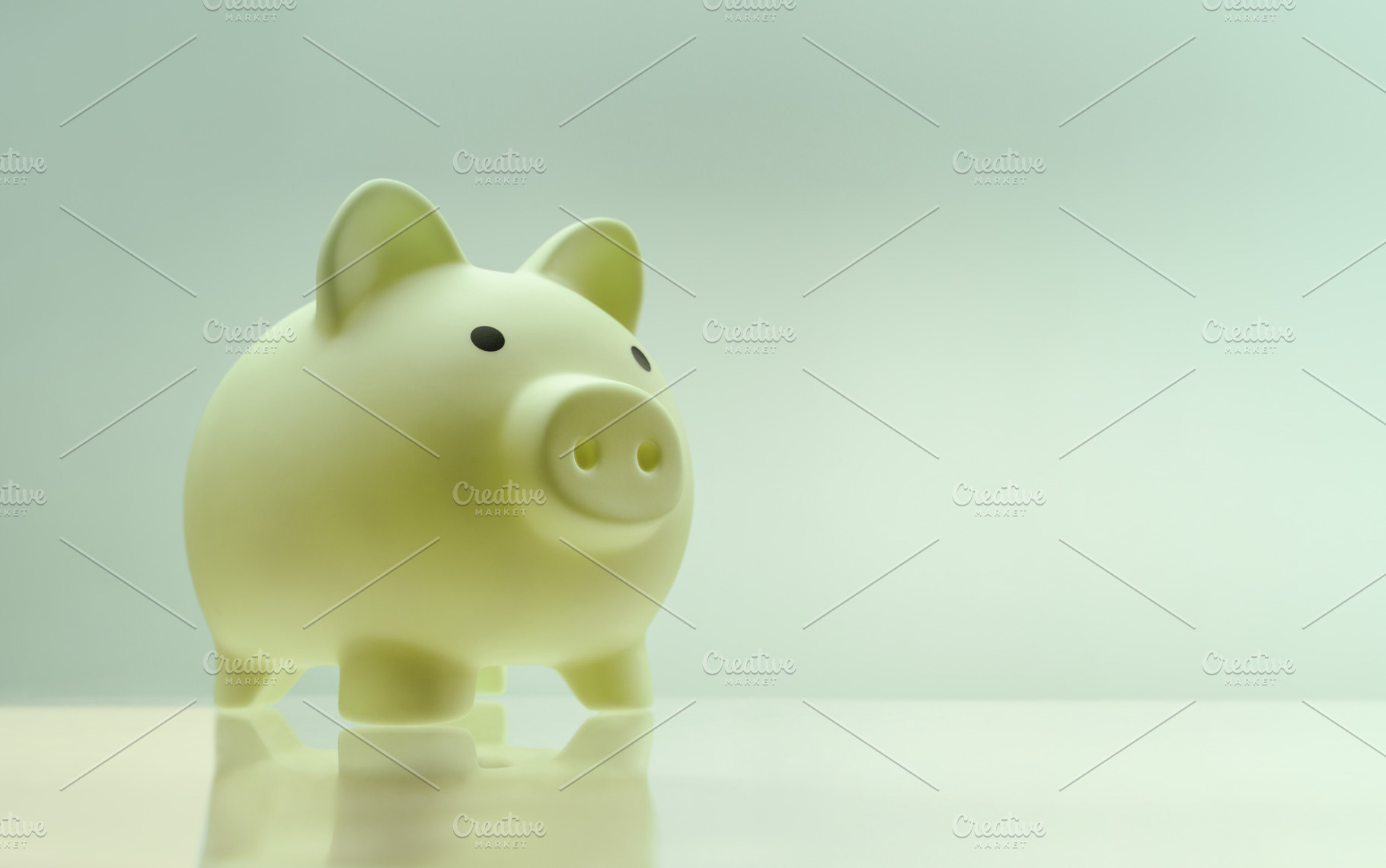 Chubby green piggy bank representing Savings discipline, financi, a Photo by salmon.black