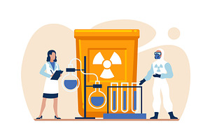 Chemical waste disposal. Safe, an Illustration by YummyBuum