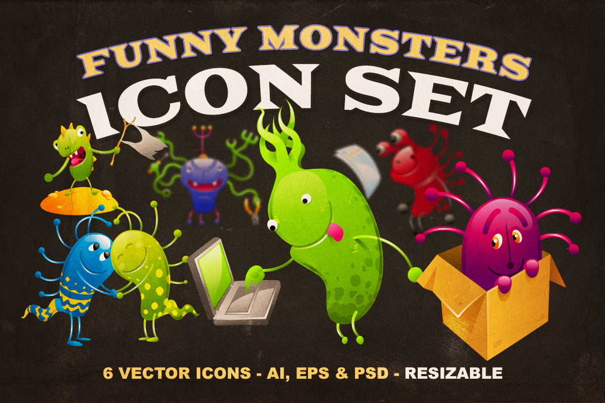 Monsters Icon Set, an Illustration by JumboDesign