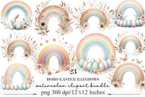 Boho Easter Rainbows Sublimation, an Illustration by Designking