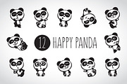 Happy panda (2 sets + 4 pattern), a Graphic by YuliaBiser (Thumbnail 1 of 3)