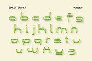 3D Plastic Letter Set | 2 Colors, an Object Graphic by Fivehead Studio (Thumbnail 3 of 6)