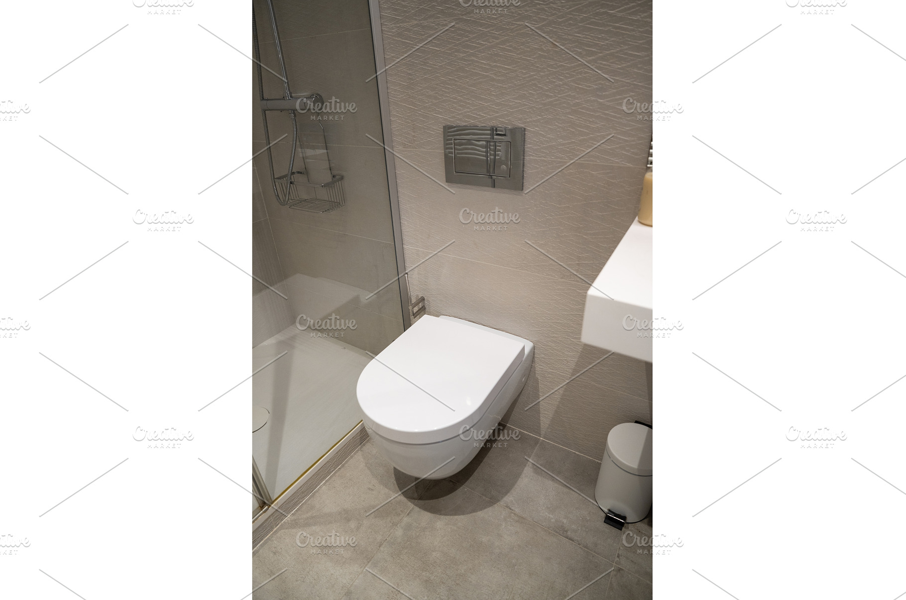 Modern bathroom interior featuring a, an Architecture Photo by volodymyrshtun13795