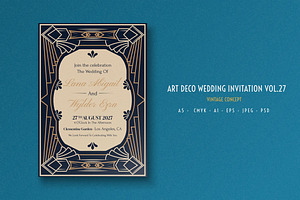 Art Deco Wedding Invitation Vol.27