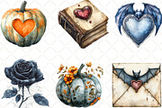 Romantic Halloween Clipart, an Illustration by Black Bird Studio (Thumbnail 5 of 6)