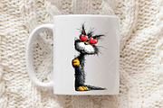 Valentine Peeking Black Cat Clipart, an Illustration by OK Design (Thumbnail 4 of 6)