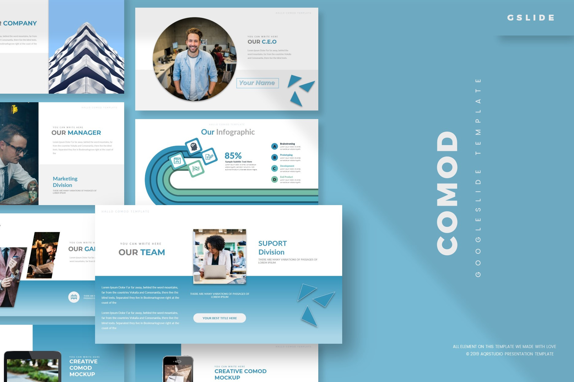 Comod - Google Slides Template, a Presentation Template by AQR Studio