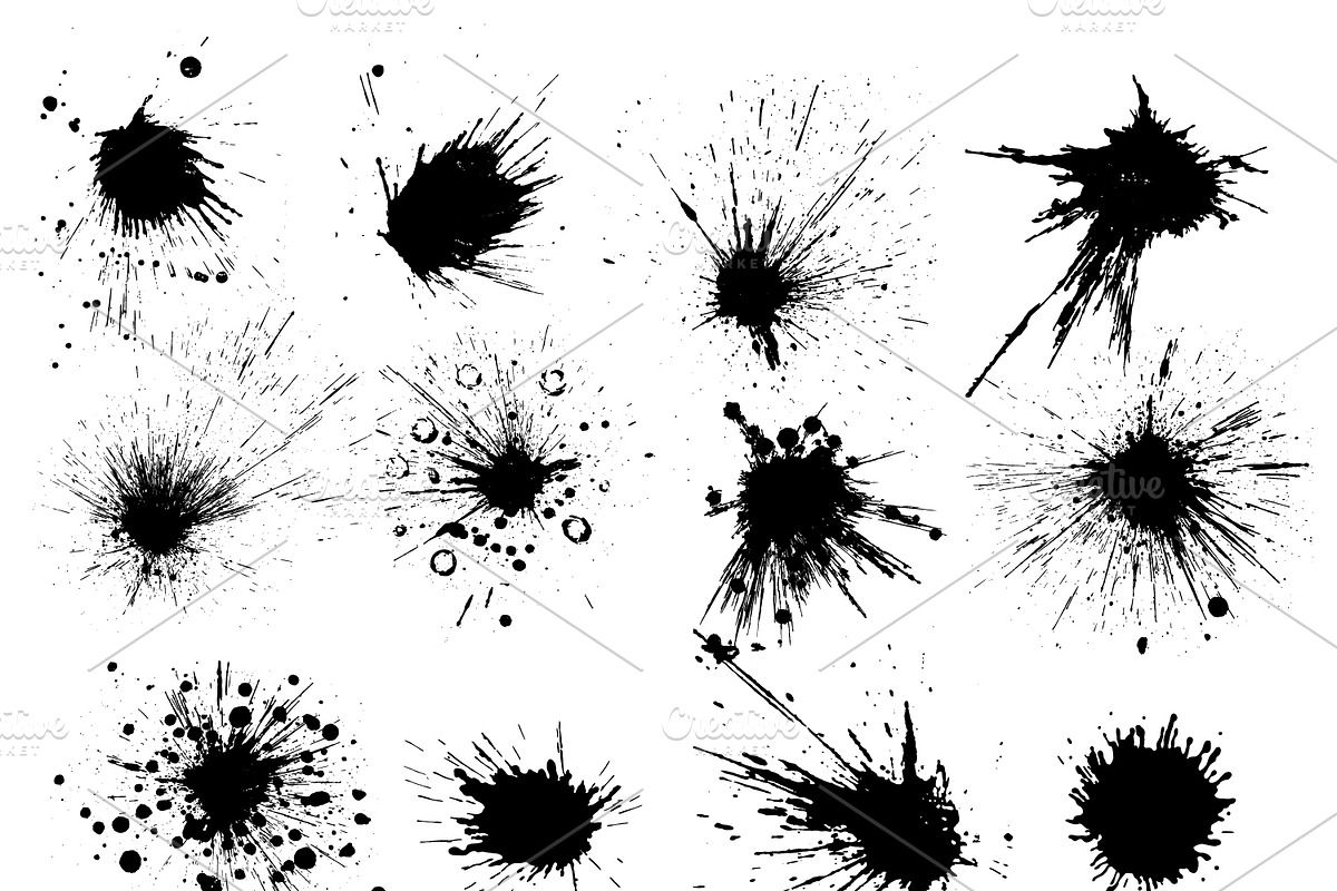 Big vector set of painted blots, a Texture Graphic by Valentain_Jevee (Photo 15 of 31)