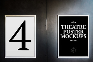 4 Film Movie Theatre Poster Mock-Ups