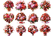 Red strawberry chocolate flower bouq, an Illustration by DreamArtGraphic (Thumbnail 3 of 5)