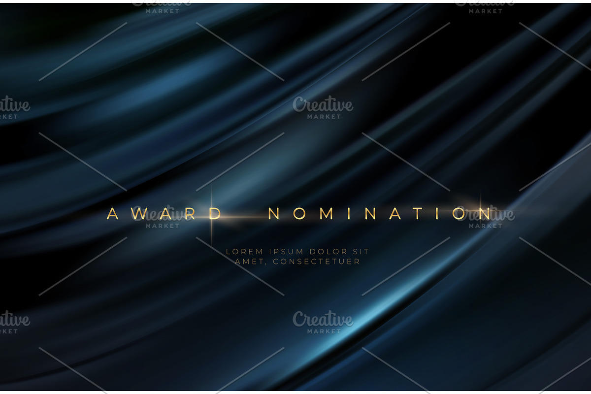 Awards ceremony luxurious black wavy, an Illustration by Vik_Y  Vector&Design