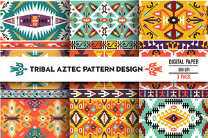 Ethnic pattern in aztec style
