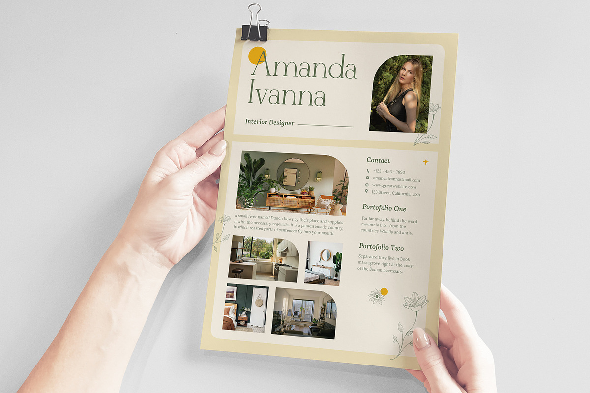 CV Resume Pack - Boho Flowers Theme, a Resume Template by Neermana (Photo 5 of 5)