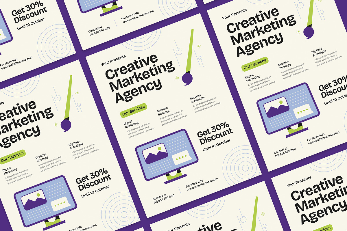 Creative Marketing Agency - Flyer, a Brochure Template by Izdihaar_Studio (Photo 2 of 3)