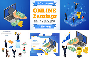 Isometric Internet Online Earnings, a Finance Illustration by TAlex