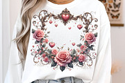 Valentines Watercolor Heart Border, an Illustration by SinaCreation (Thumbnail 9 of 11)