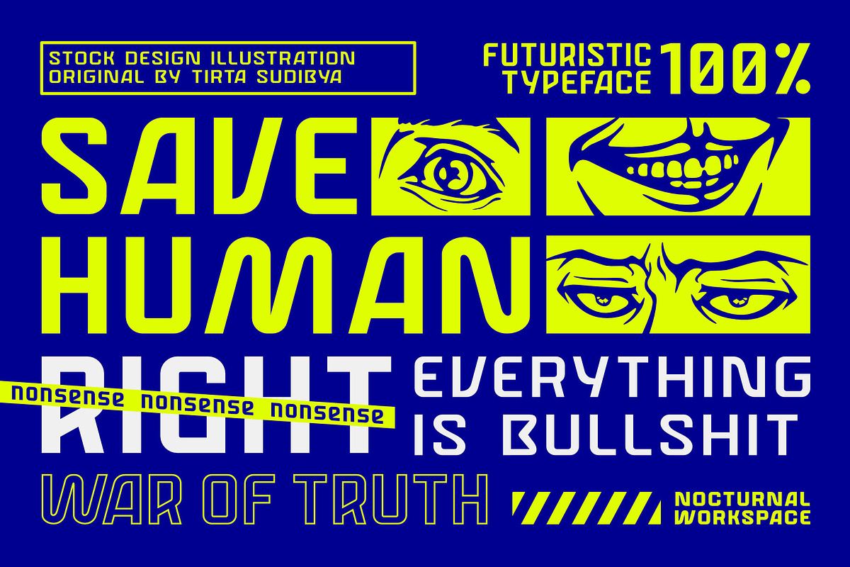 Neotoxic Futuristic Sans Serif, a Sans Serif Font by Nocturnal Workspace (Photo 3 of 16)