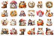 Watercolor Autumn Hamster Clipart, an Illustration by DreamPrint404 (Thumbnail 5 of 6)