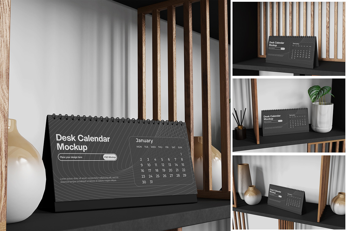 Desk Calendar Mockup, a Product Mockup by MrLetters (Photo 1 of 5)