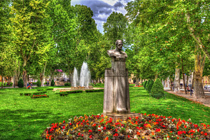 The Zrinjevac park at the Nikola Subic Zrinski square in Zagreb, an Architecture Photo by Leonid Andronov