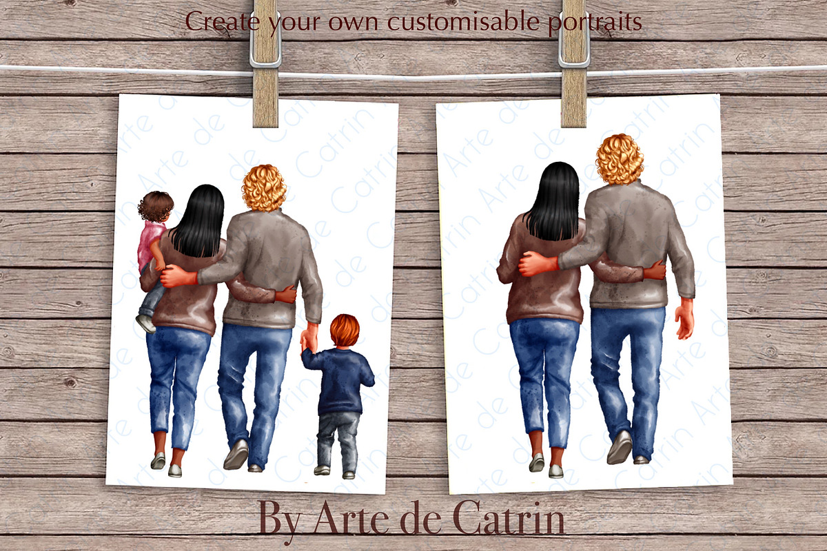 We Are Family, Watercolor Clipart, a Person Illustration by ArtedeCatrin (Photo 6 of 10)
