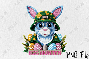 Faux Yarn Easter Egg Hunter Bunny Pn, a Seasonal Illustration by Rose Art