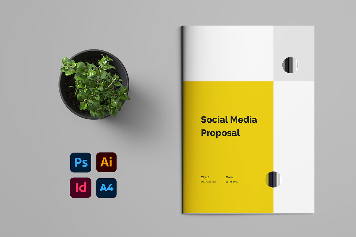 Clean Social Media Proposal Design, a Brochure Template by mijli (Photo 1 of 21)