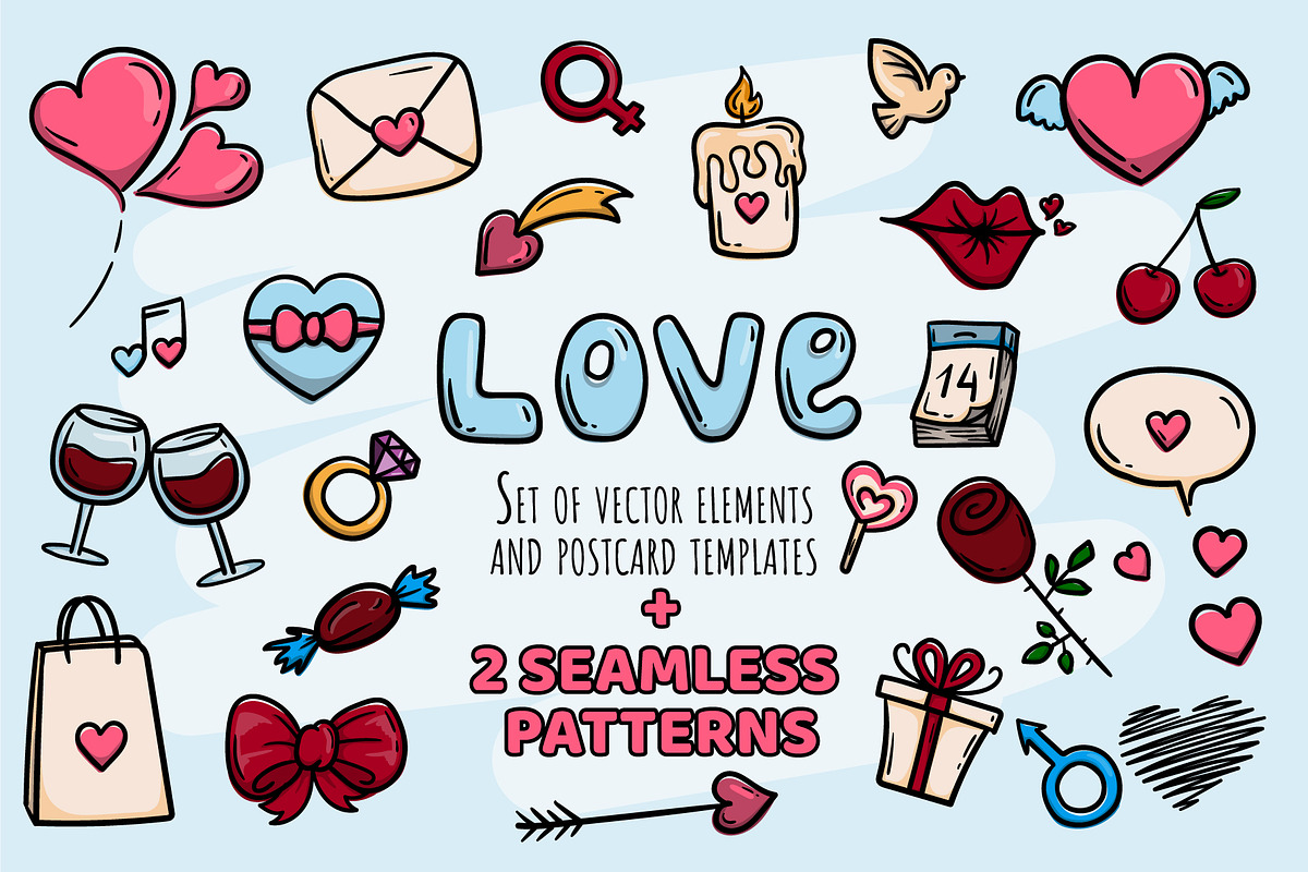 Love. Set of vector elements, an Object Graphic by Design by Irihaha (Photo 1 of 8)