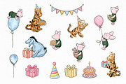 Classic Winnie the Pooh Birthday, an Animal Illustration by SvetaArtStore (Thumbnail 4 of 8)