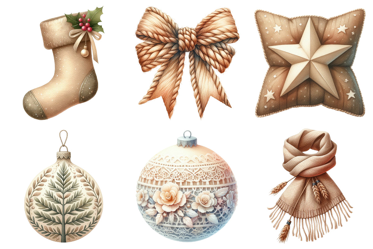 Neutral Christmas Clipart, an Illustration by Daily.Designs (Photo 3 of 5)