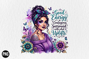 Good Energy is Contagious Boho Girl, a Seasonal Illustration by CraftArtStudio (Thumbnail 1 of 4)