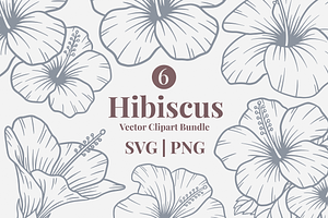 Hibiscus Line Art Illustration