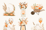 Cute Ghost Halloween Clipart Bundle, a Seasonal Illustration by BusyDaydesign (Thumbnail 6 of 9)