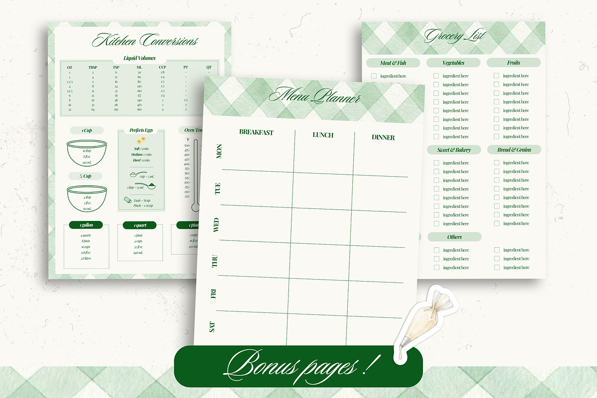 Printable family cookbook template, a Social Media Template by PixelBloomClub (Photo 7 of 8)